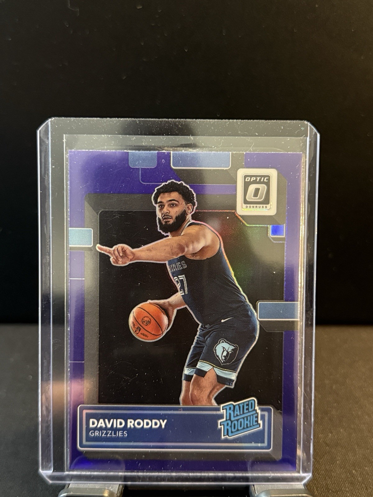 2022-23 Panini Donruss Optic - Rated Rookie David Roddy #225 Purple Prizm (RC)