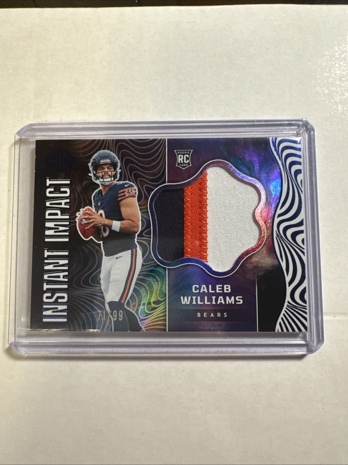 Caleb Williams Panini Illusions Instant Impact Relics #IICWS Blue
