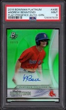 2016 Andrew Benintendi Bowman Platinum #ABE Plat Presence Auto-Green /75 PSA 9
