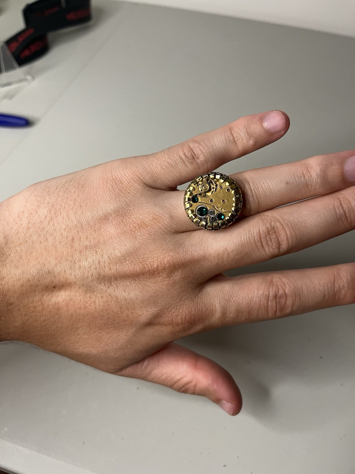 Steampunk Adjustable Ring with Soviet Watch Movem… - image 18