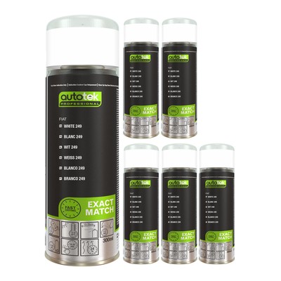 Autotek schnelltrocknender hochdeckender Aerosol-Sprühlack Fiat weiß 249 300 ml x6