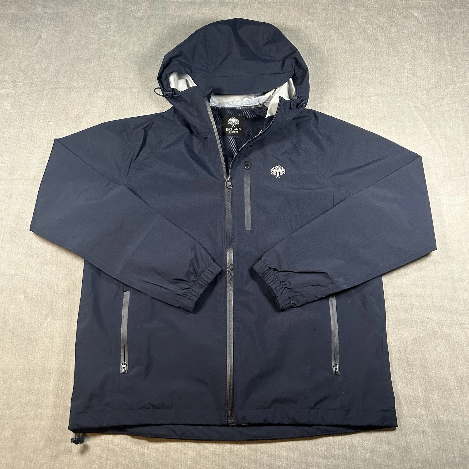 EIKELAND Oakspirit Lightweight Waterproof Shell Hooded Jacket Navy M