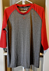Size Small Adult Easton Baseball Performance Shirt Red/Gray Raglan Sleeves EUC — photo 1