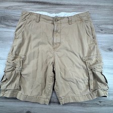 Old Navy Mens Lived-In Straight Cargo Shorts Basswood Brown 36 Built-In Flex