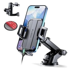 Upgraded 3-in-1 Car Phone Holder Mount Powerful Suction Phone Mount for Car