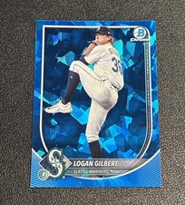 2025 Bowman Chrome Sapphire Logan Gilbert #9 Mariners Veteran Base MLB SP Raw