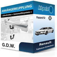 G.D.W. AnhäNgekupplung Abnehmbar Passend für Renault Talisman Stufenheck 15- Neu