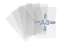 Durable Transparent Document Pockets A3  Rigid Plastic Wallet with Thickness of