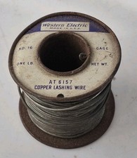 Western Electric No.16 AT 6157 Copper Lashing Wire 1 Pound Roll
