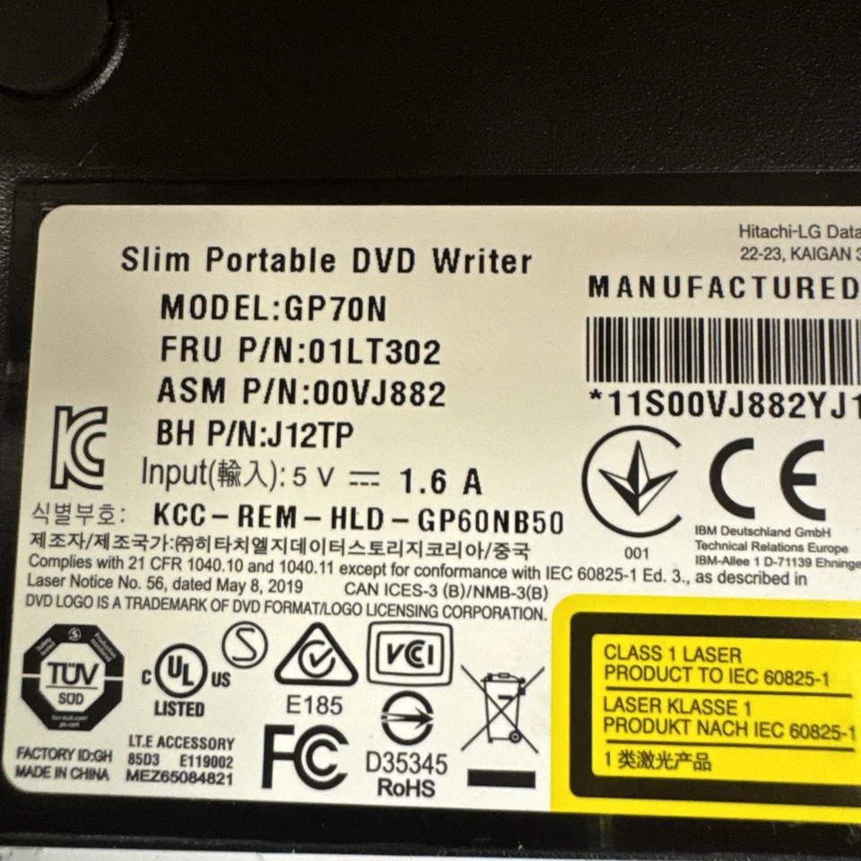 Unidad externa USB DVD RW DVDRW GP70N lectura escritura delgada portátil Ma6 Foto 4 de 4