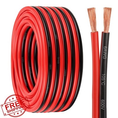MOOKEERF 20FT 6 AWG Copper Wire 2 Conductor