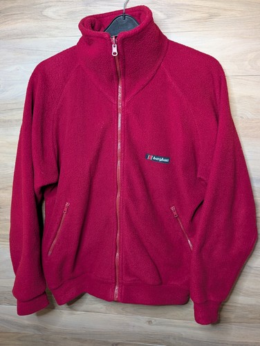 Berghaus, Vintage Berghaus Polartec Fleece Men's M Red Full Zip GB Made 90s Gorpcore