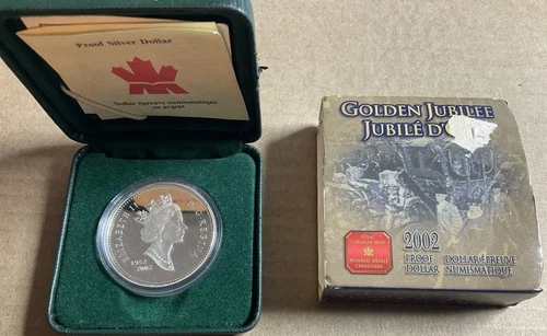 2002 CANADIAN GOLDEN JUBILEE BRILLIANT UNCIRCULATED DOLLAR. w/COA.