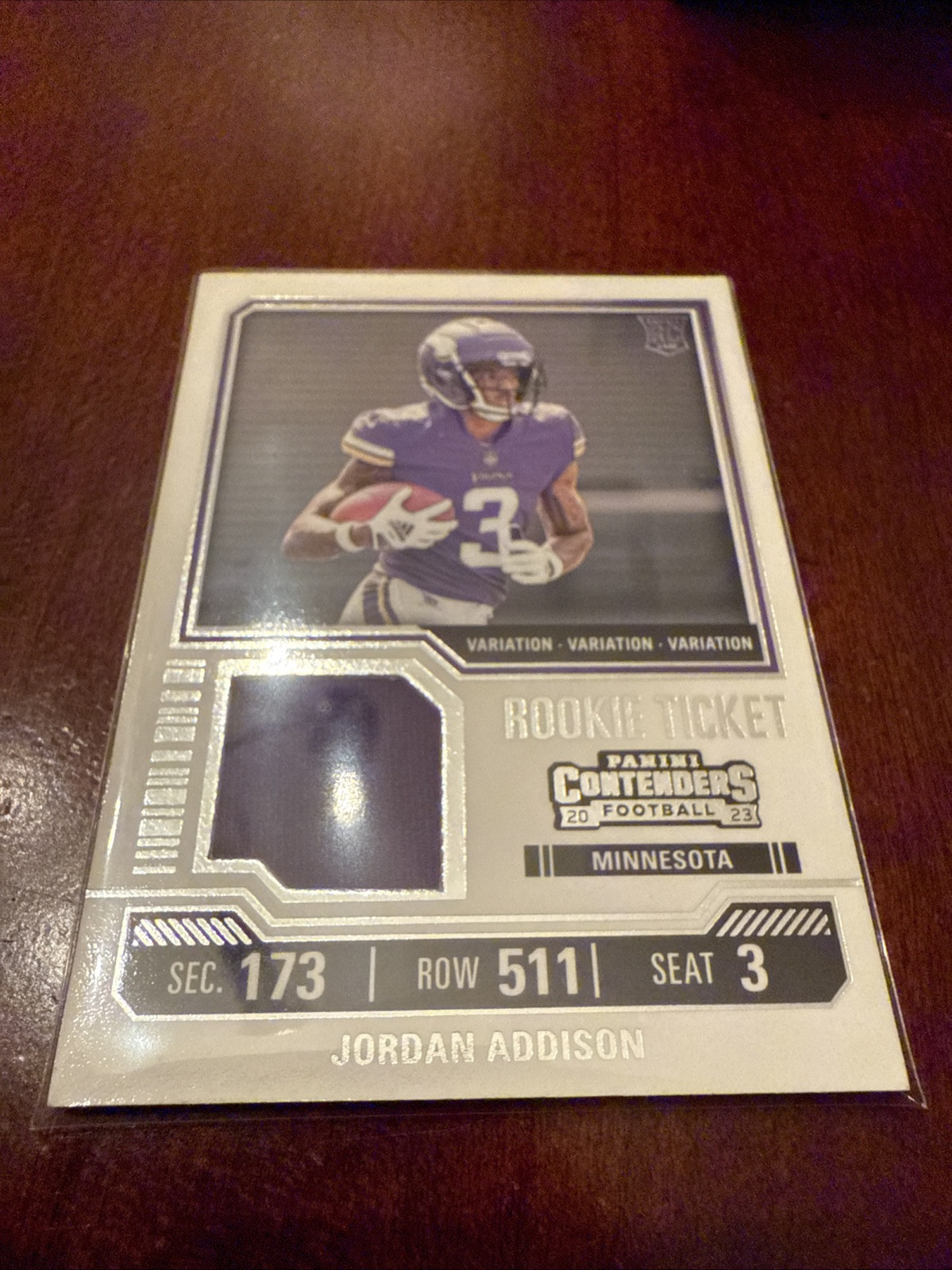 2023 Panini Contenders - Jordan Addison - Rookie Ticket - Patch Variation RC