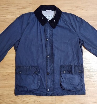 Barbour Beacon Morgan Wax Navy Blue Full Zip Jacket Size Med