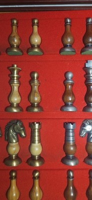 A.P.F.V Rolland Wood And Metal Vintage Chess Set.