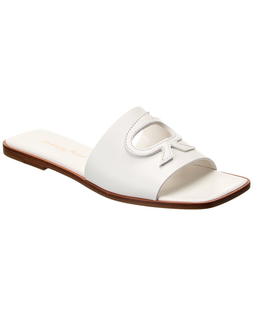 Gianvito Rossi Ribbon Leather Sandal Womens White 36 62690₽
