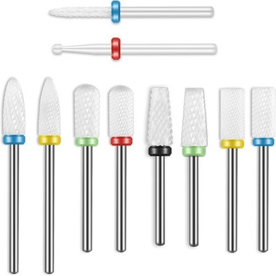 Leichtes 10-teiliges Keramik Nagel Bohrer Set - effiziente Maniküre & Pediküre Werkzeuge