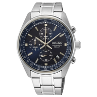 Seiko Sport Chrono SSB377P1 Blue Dial Uhr Quarz Stahlarmband