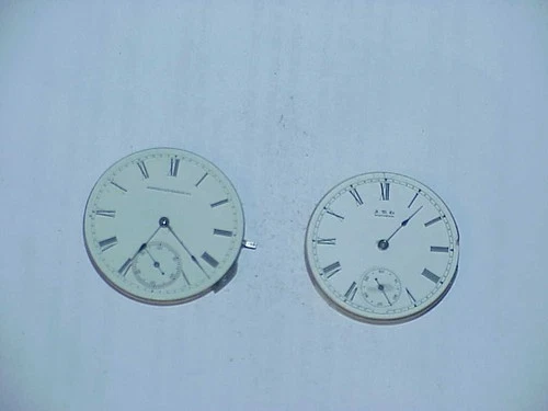 Vintage Lot of 2 Waltham Womens Pocket Watch Movements For Parts Or Repair