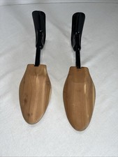 Vintage Unbranded Cedar Wood Shoe Trees Spring Loaded Handle
