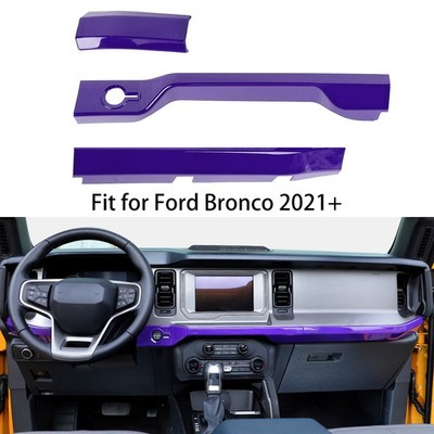 Dash Center Console Panel Decor Strips Trim Cover Moldings for Ford Bronco 21-25