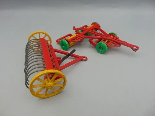 DINKY 323 AND 324 GRASS MOWER AND HAY RAKE - ORIGINAL VINTAGE MODELS