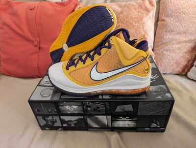 Nike LeBron 7 VII QS Media Day LBJ LA Lakers Purple Gold CW2300