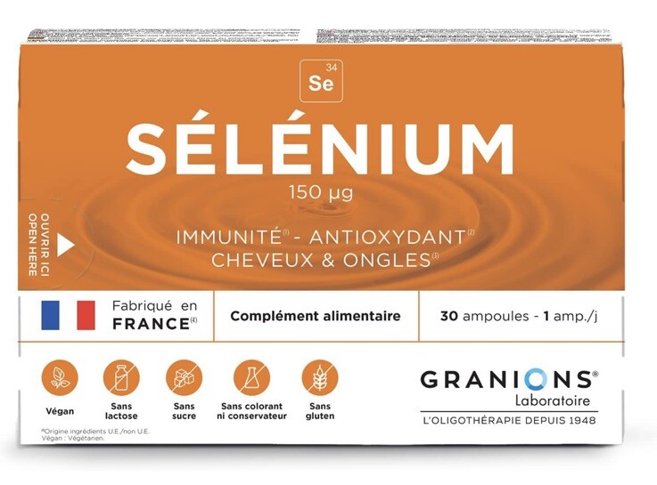 Granions de sélénium 2ml en ampoules contre le stress oxydatif urbain