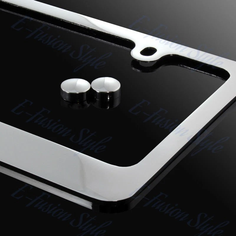 Marco de matrícula de latón cromado con 2 tapas cromadas para Nissan NISMO Logo Foto 2 de 3