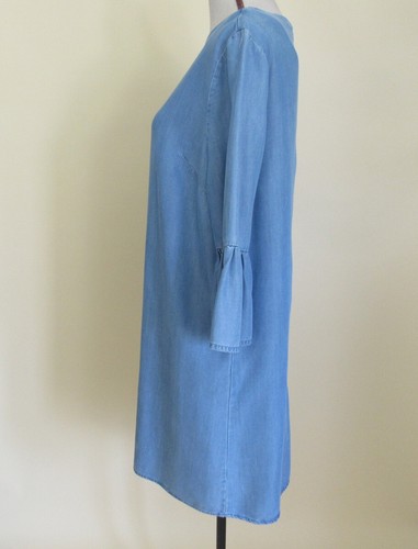 Size: S BEACH LUNCH LOUNGE Denim Dress Knee Length Round Neck Women - Picture 10 of 11