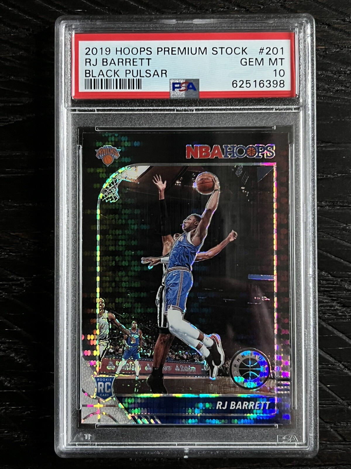 2019 Hoops Premium Stock BLACK PULSAR #201 RJ Barrett Rookie RC PSA 10 GEM MINT