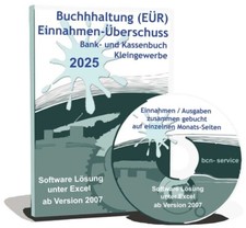 Buchhaltung - EÜR  2025-Bank- und Kassenbuch - Kleingewerbe-Kontenplan nach EÜR
