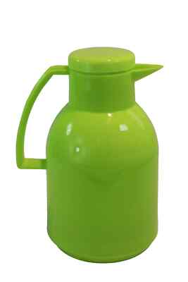  Thermoskanne, Warmhaltekanne, Kaffee-/Teekanne- 1L-Glaseinsatz-lemongreen