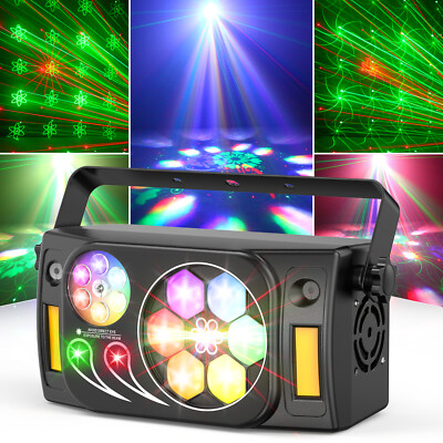 6IN-1 Laser Projektor Lichteffekt LED Party Show Bühnenlicht Strobe Beam DMX DJ