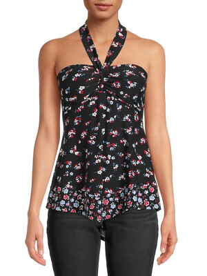 No Boundaries Juniors' Convertible Foam Cup Top Black Soot X-Small (1) NWT