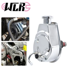 For SBC BBC Chevy Saginaw Key Way Style Power Steering Pump 283 350 454 Chrome