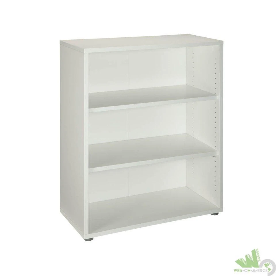 KIT LIBRERIA SCAFFALE UFFICIO 2 RIPIANI BIANCO PRIMA CM. 80X40X113H TVILUM - Immagine 2 di 4