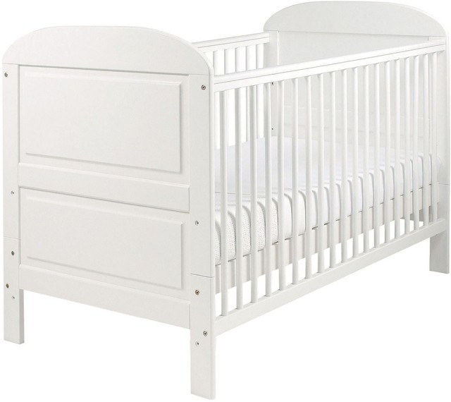 white and pine cot bed