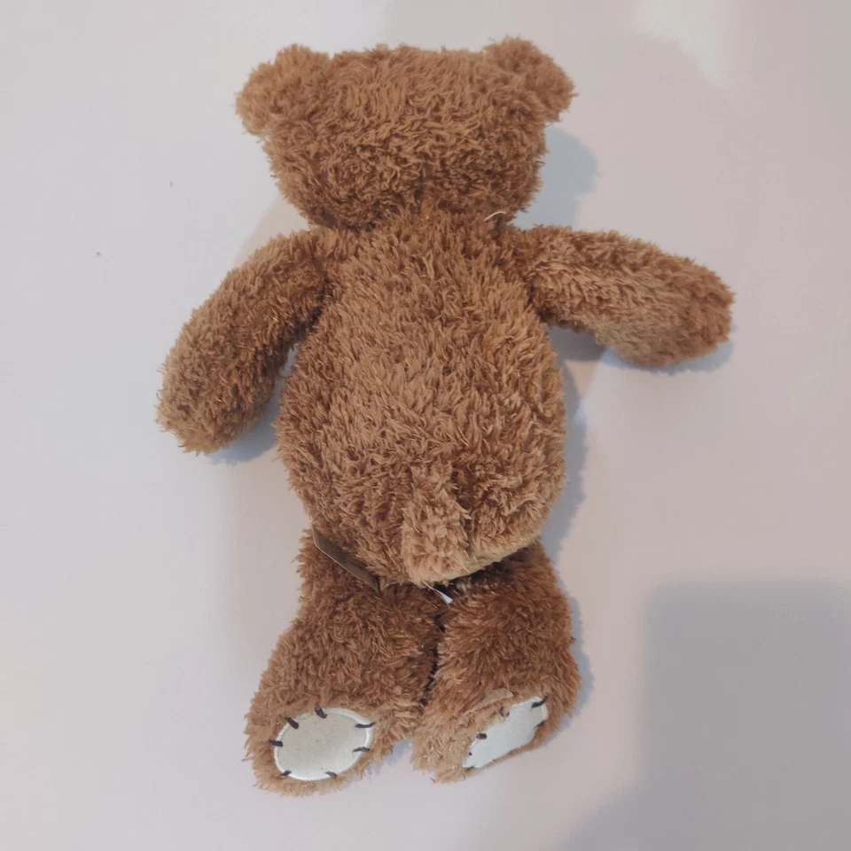 First & Main TENDER TEDDY Tan Fuzzy Fur 12 in Plush Red Plaid Heart #1615LC - Image 4 of 4