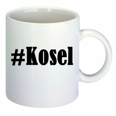 Kaffeetasse #Kosel Hashtag Raute Keramik Höhe 9,5cm in Weiß