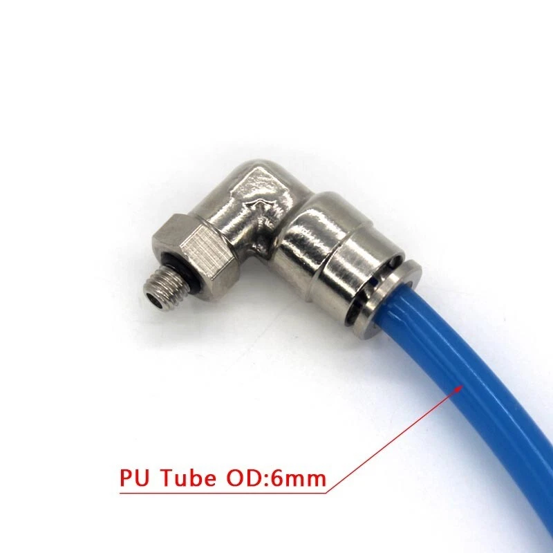 Pneumatic Connector 6mm Hose OD M5 Male Thread Tube Elbow Fitting 5Pcs   - Image 4 of 4