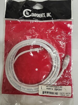 SR Components C5EPCWH7 CAT5E Patch Cable 7FT White
