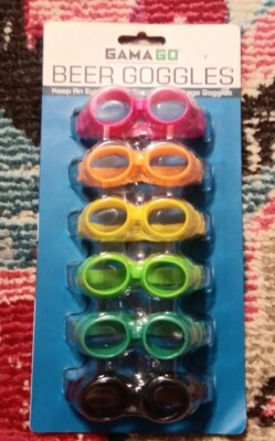 NEW Gama Go Beer Googles vintage look drink markers pool party set of 6 party