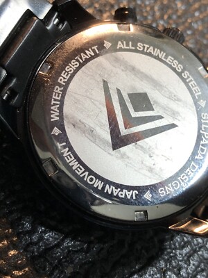 Silpada Watch Black on Black Chronograph Japanese Movement NEEDS BATTERY Silpada  main image 2