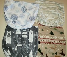 4 FLEECE SOFT DRAWSTRING BAGS GREAT FOR STORING PURSES SHOES WINTER CUDDL DUDS