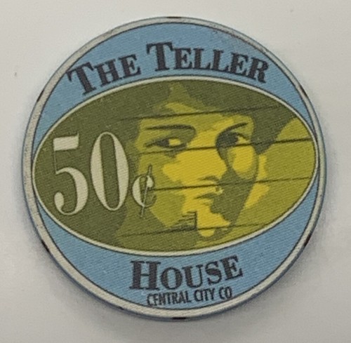 Teller House CASINO $0.50 Gaming Chip CENTRAL CITY COLORADO 1991