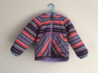 Patagonia Toddler Tribbles Winter Jacket Reversible Striped and