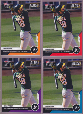 Chad Pinder A's 2020 Topps NOW 380 Base Rainbow Orange /5 Red /10 Purple /25 /49