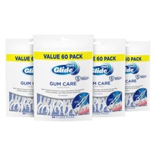 Oral B Glide Gum Care Floss Picks Pack of 4 60 Count Dental Care Tension Control